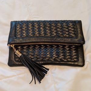 Black Faux Leather Clutch/Purse